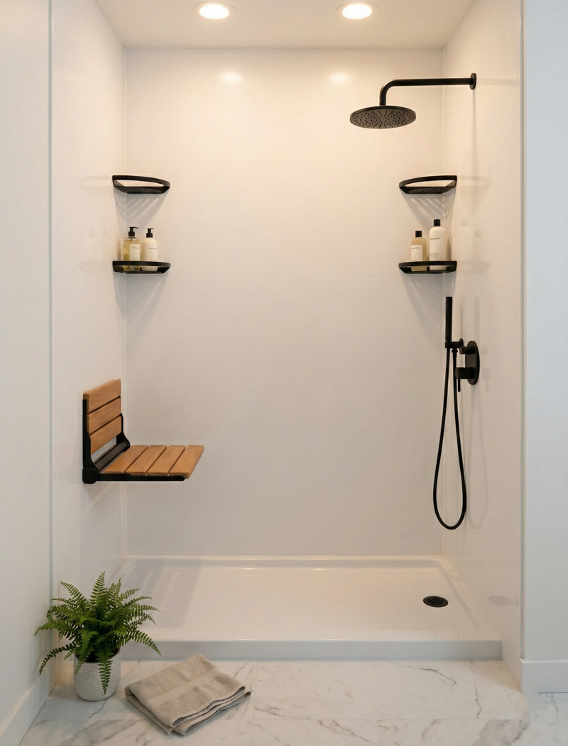 Matte Black - Open Shower