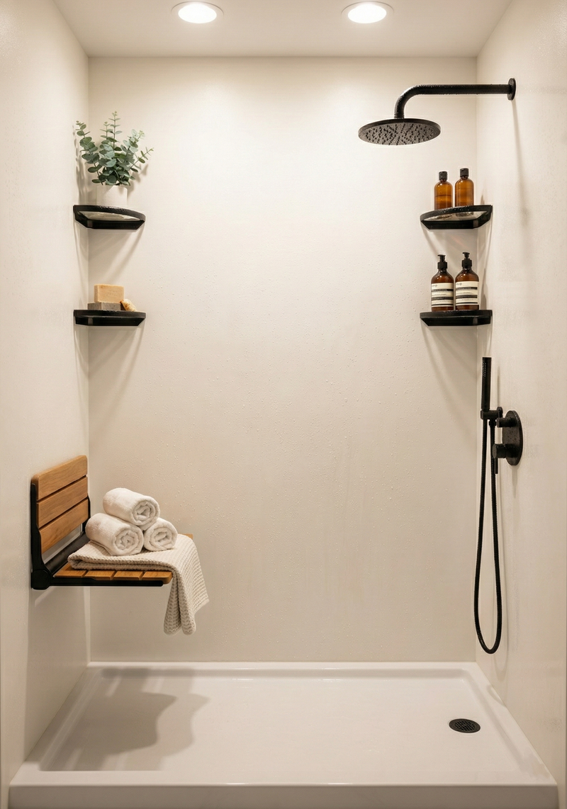 Matte Black - Open Shower